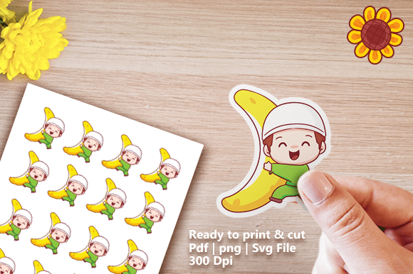 Download Cute Moslem Boy Hugging Moon Printable - Moon printable Collection