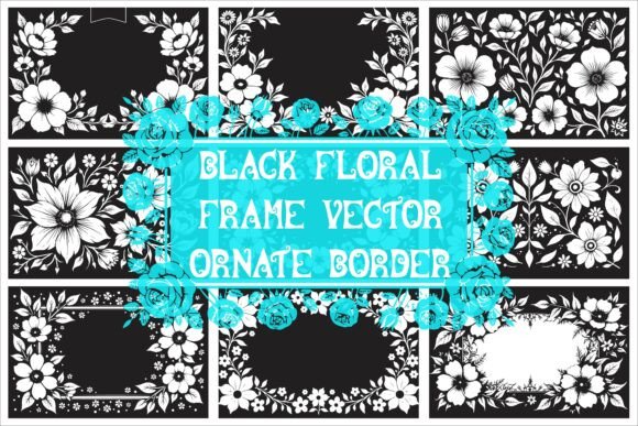 Download Elegant Laser Cut Black and White Floral - Premium Bundle