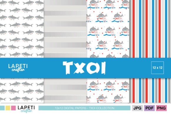 Download Shark Digital Paper Pack for Kids - Digital paper pack Collection