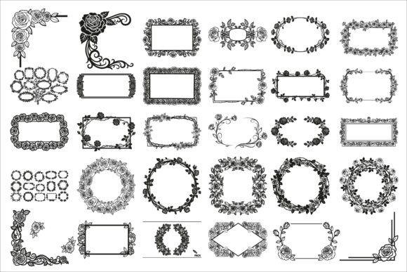 Download Elegant Rose Frame Laser Cut Design - Premium Bundle