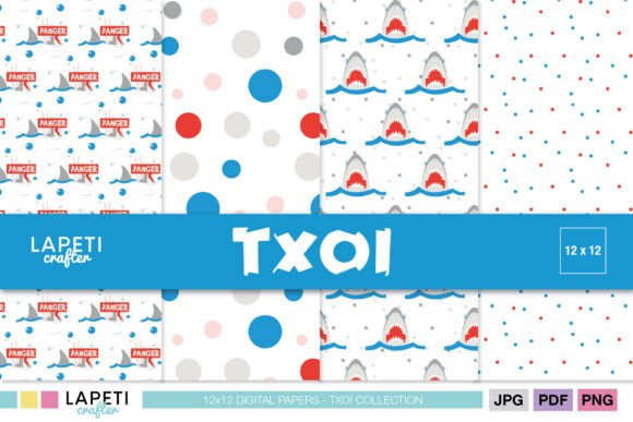 Download Shark Digital Paper Pack for Kids - Digital paper pack Collection