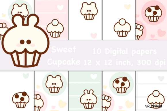 Download Sweet Cupcake Digital Paper Pack - Digital paper pack Collection