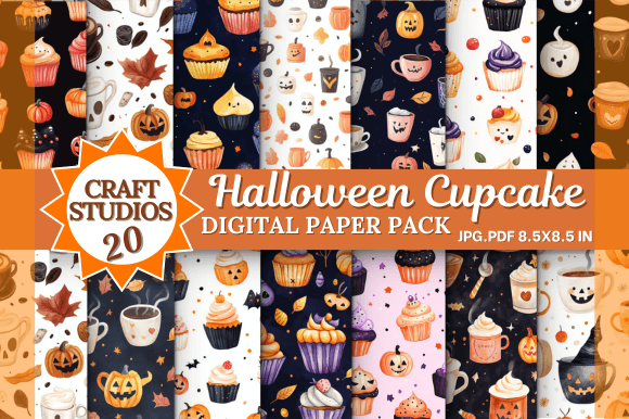 Download Halloween Cupcake Digital Paper Pack - Digital paper pack Collection