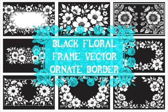 Download Elegant Laser Cut Black and White Floral - Premium Bundle