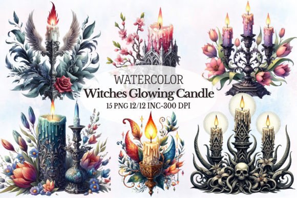 Download Witches Glowing Candle Clipart - Glow Collection