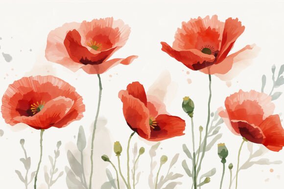 Download Red Watercolor Flower Background Wallpap - Watercolor flower background Collection
