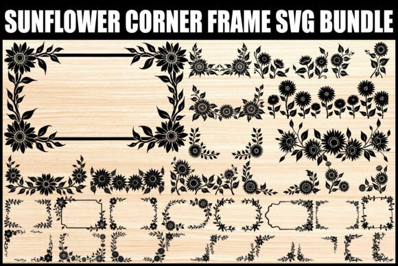 Download Elegant Sunflower Border SVG Pack - Premium Resources