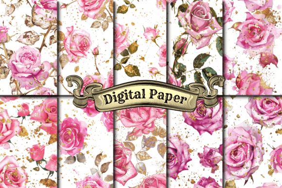 Download Pink Rose Digital Paper - Rose digital paper Collection