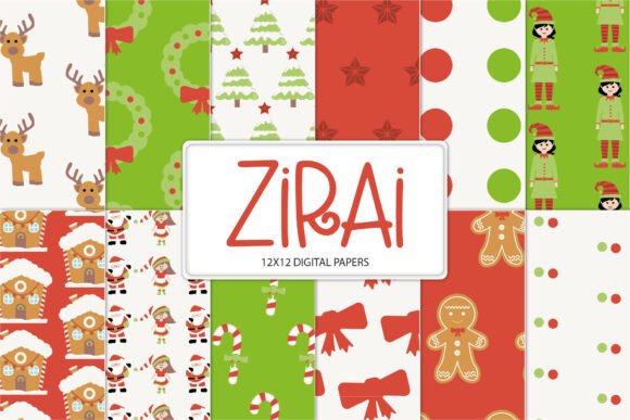 Download Cute Christmas Digital Paper Pack - Digital paper pack Collection